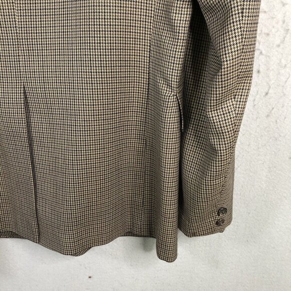 Vintage Pendleton Blazer Mens 42L Brown Houndstooth Wool Sport Coat Jacket - Picture 15 of 16